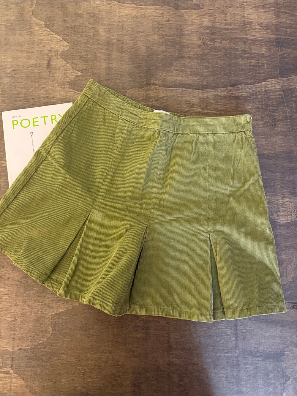 BDG Women's Olive Corduroy Skort with Front Pleats